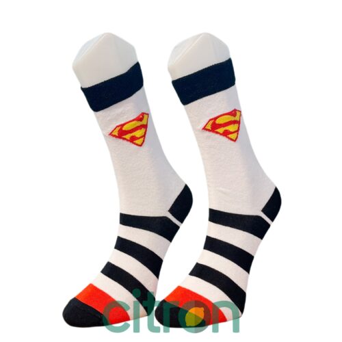 Ciorapi SuperMan Beyaz Desenli