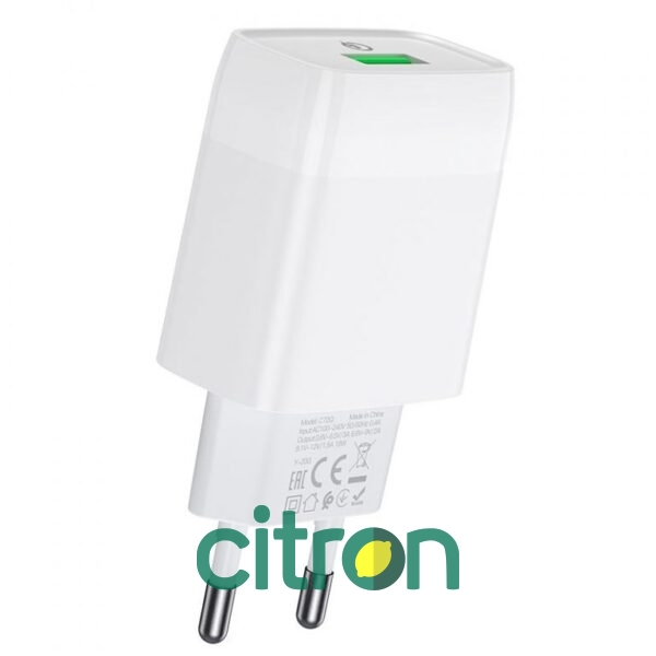 HOCO C72Q Glorious set încărcător QC 3.0 cu un singur port (Type-C) (UE), (2 culori)