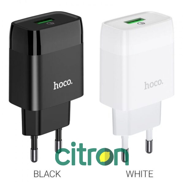 HOCO C72Q Glorious single port QC 3.0 charger set (Type-C) (EU), (2 color)