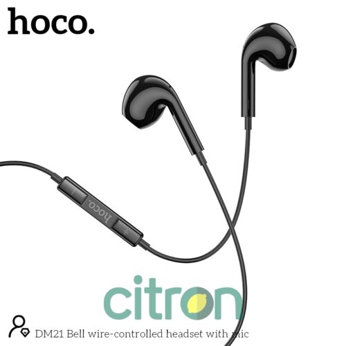 DM21 Bell wire-controlled headset with mic (Black / White)