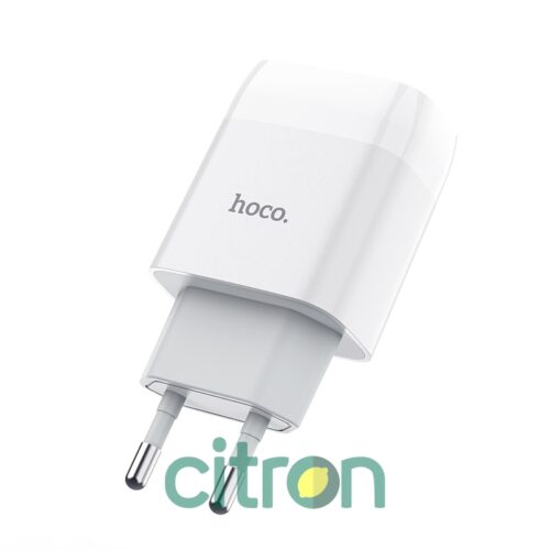 HOCO C73A Glorious Dual port charger Lightning (EU), White