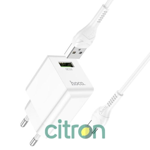 HOCO C98A Proton single port QC3.0 charger set (Type-C)(EU) white