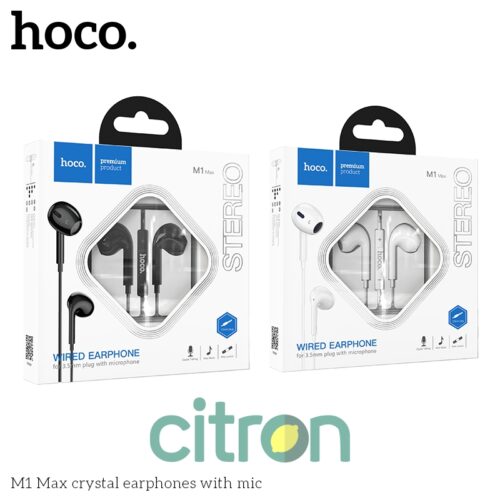 M1 Max crystal Earphone with mic (black / white)