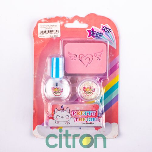 Kit de frumusețe "Princess Toy" pentru fete (sclipici, lac) (SF591634)