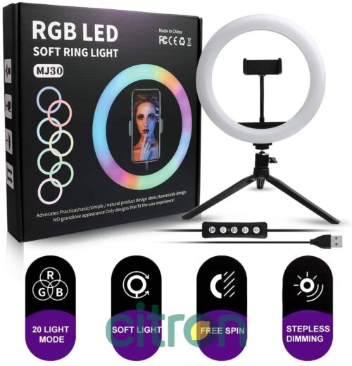 RGB* LED lampă de umplere (MJ-30) 30cm negru