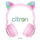 W27 Cat ear wireless headphones, (gray, pink)
