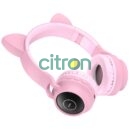 W27 Cat ear wireless headphones, (gray, pink)