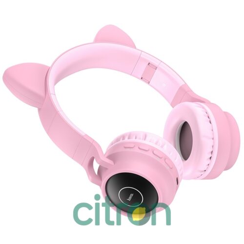 W27 Cat ear wireless headphones, (gray, pink)