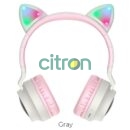 W27 Cat ear wireless headphones, (gray, pink)