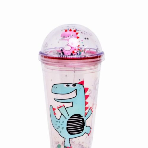 Glass Dino (450 ml) pink