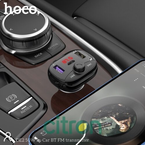 DE2 50W In-Car BT FM transmiter black