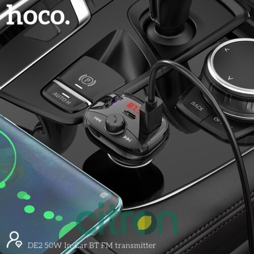 DE2 50W In-Car BT FM transmiter black