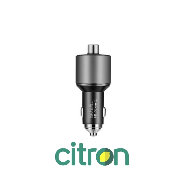 E19 Smart Car Wireless FM Transmitter, metal gray