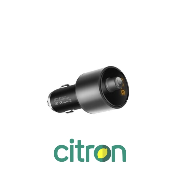 E19 Smart Car Wireless FM Transmitter, metal gray