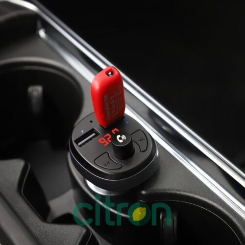 E41 In-car audio wireless FM transmitter black