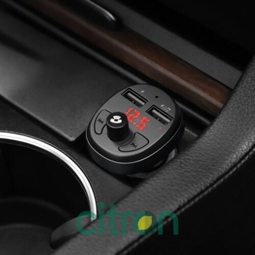 E41 In-car audio wireless FM transmitter black