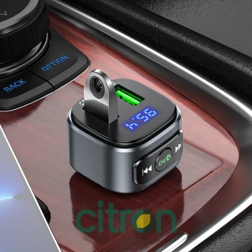 E67 Fighter QC3.0 car BT FM transmitter (Black)