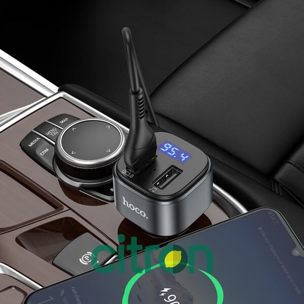 E67 Fighter QC3.0 car BT FM transmitter (Black)
