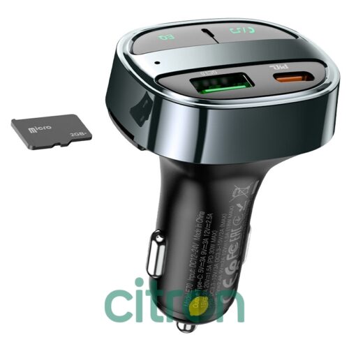 E70 PD30W-QC3.0 car BT FM transmitter magic night black