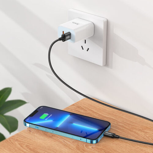 Кабель зарядки и передачи данных HOCO X89 Wind Lightning для iPhone (чёрный)