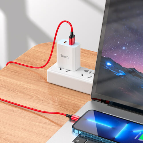 Кабель зарядки и передачи данных HOCO X89 Wind Lightning для iPhone (чёрный)