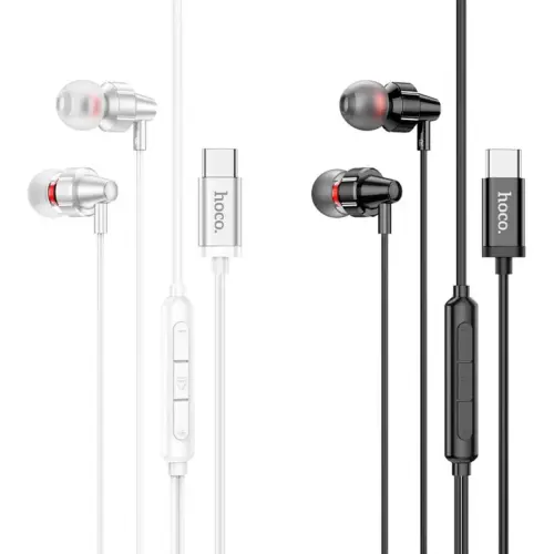 Проводные цифровые наушники HOCO M90 Delight Type-C с микрофоном (серебристые)
