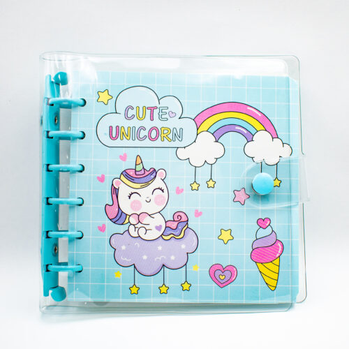 Блокнот CUTE UNICORN со спиральным зажимом "3 цвета" (131*131 мм)