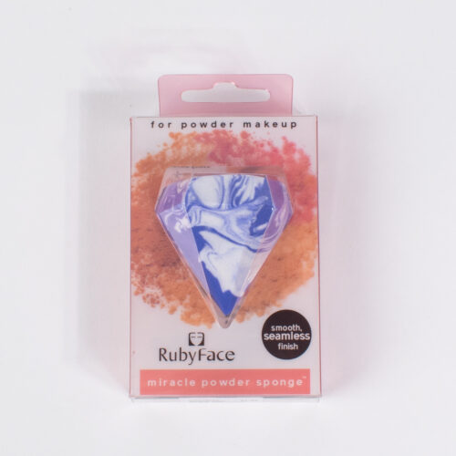 Косметическая губка ромбовидной формы с мраморным принтом "RubyFace"