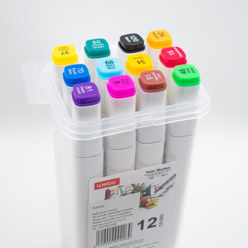 Set de markere / stilouri "Weibo, Twin Marker" (12 culori)