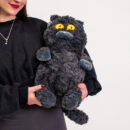 Jucărie de pluș "Kotik" (40 cm / alb, portocaliu, negru)
