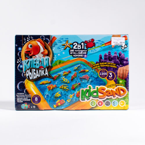 Настольная игра (2 в 1) Веселая рыбалка + кинетический песок "KIDSAND"