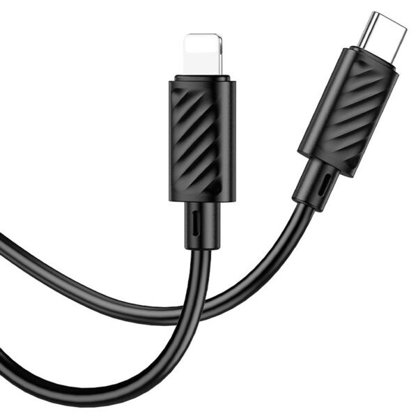 Кабель зарядки и передачи данных HOCO X88 Gratified PD Lightning для iPhone (чёрный)