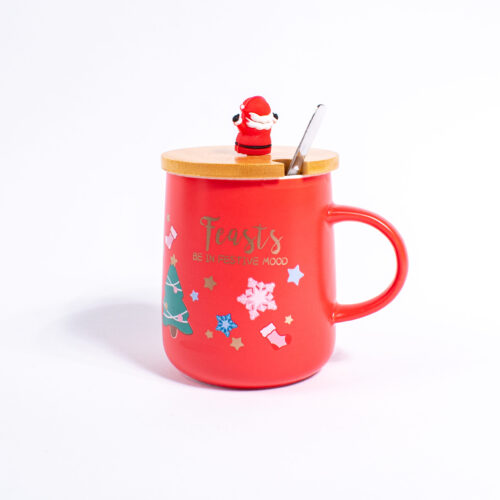 Кружка «Новый год» керамическая с крышкой (400 мл, be in festive mood)