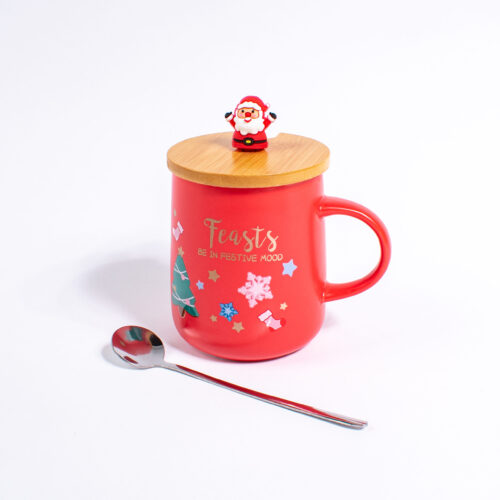 Кружка «Новый год» керамическая с крышкой (400 мл, be in festive mood)