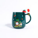Кружка «Новый год» керамическая с крышкой (420мл, Santa Gift)