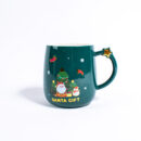 Кружка «Новый год» керамическая с крышкой (420мл, Santa Gift)
