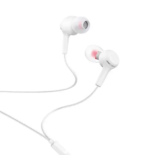 Проводные наушники HOCO M78 El Placer Universal с микрофоном (белые)