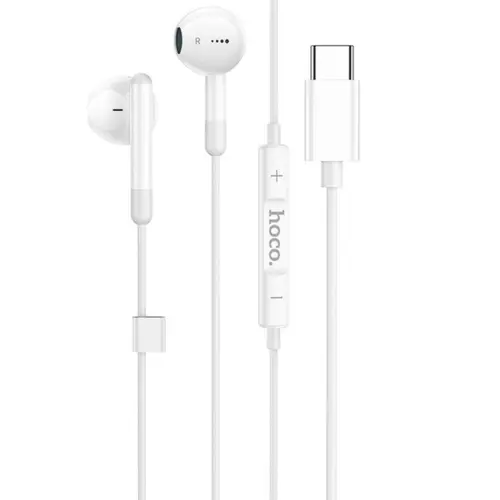 Проводные цифровые наушники HOCO M93 Joy Type-C с микрофоном и управлением на кабеле (белые)