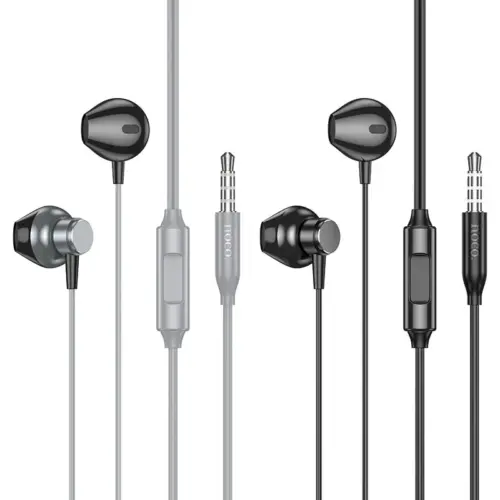 Проводные наушники HOCO M125 Smart Metal Universal с микрофоном (чёрные)