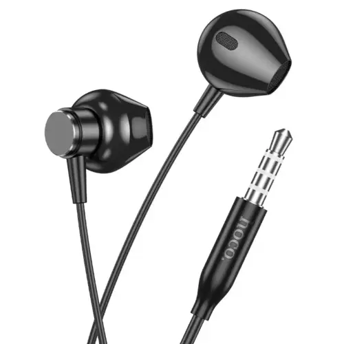 Проводные наушники HOCO M125 Smart Metal Universal с микрофоном (чёрные)