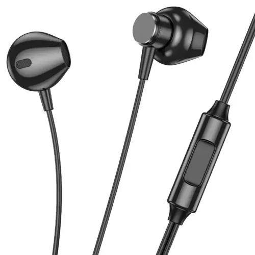 Проводные наушники HOCO M125 Smart Metal Universal с микрофоном (чёрные)