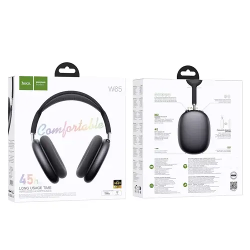 Беспроводные наушники HOCO W65 Happy Bluetooth (Deep Space Gray / тёмно-серые)