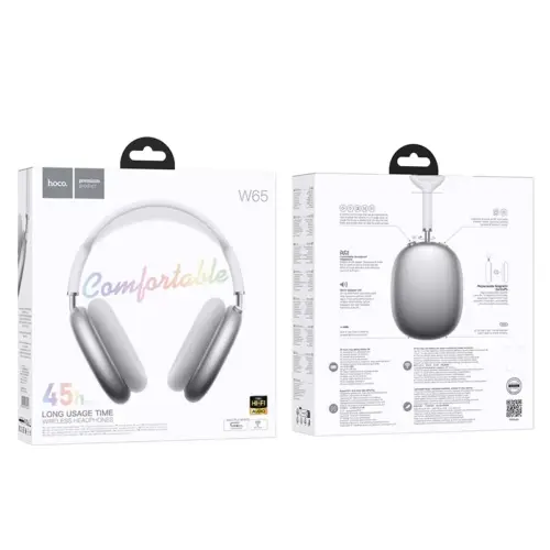 Беспроводные наушники HOCO W65 Happy Bluetooth (серебристые)