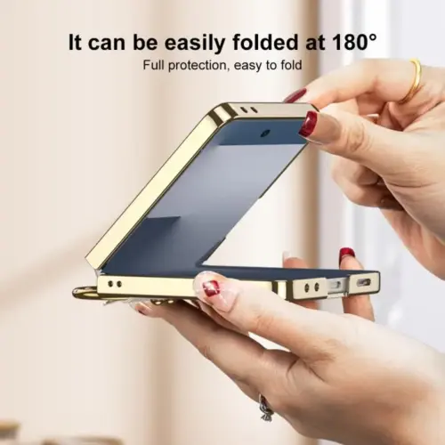 Накладка PC с металлическим кольцом для Samsung Flip 7, черная
