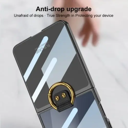 Накладка PC с металлическим кольцом для Samsung Flip 7, черная